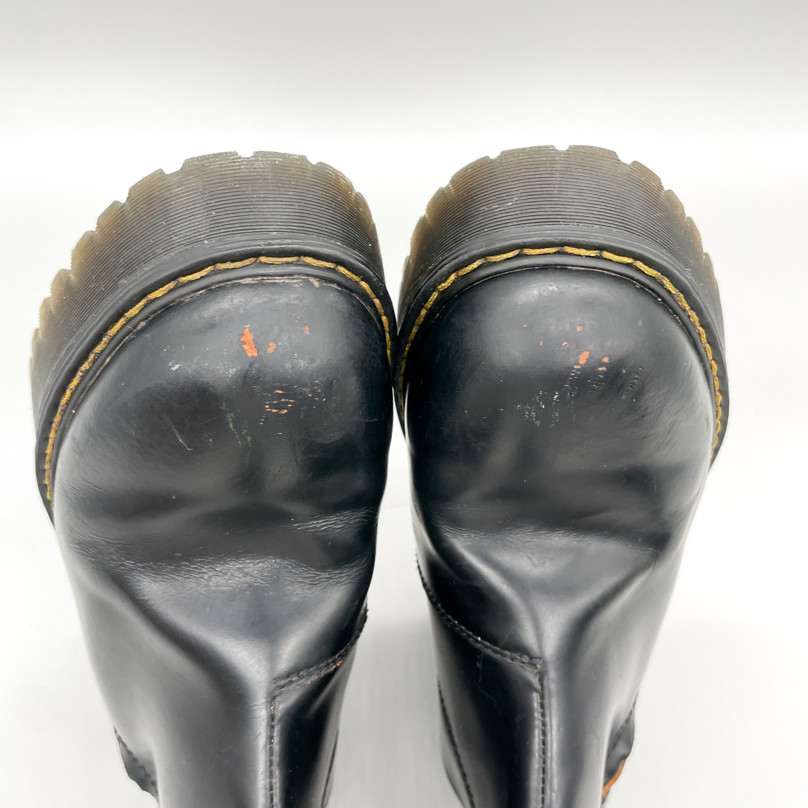Dr Doc Martens Rometty Womens 8 Black Leather Platform Boots Zip Chunky Heel Y2K