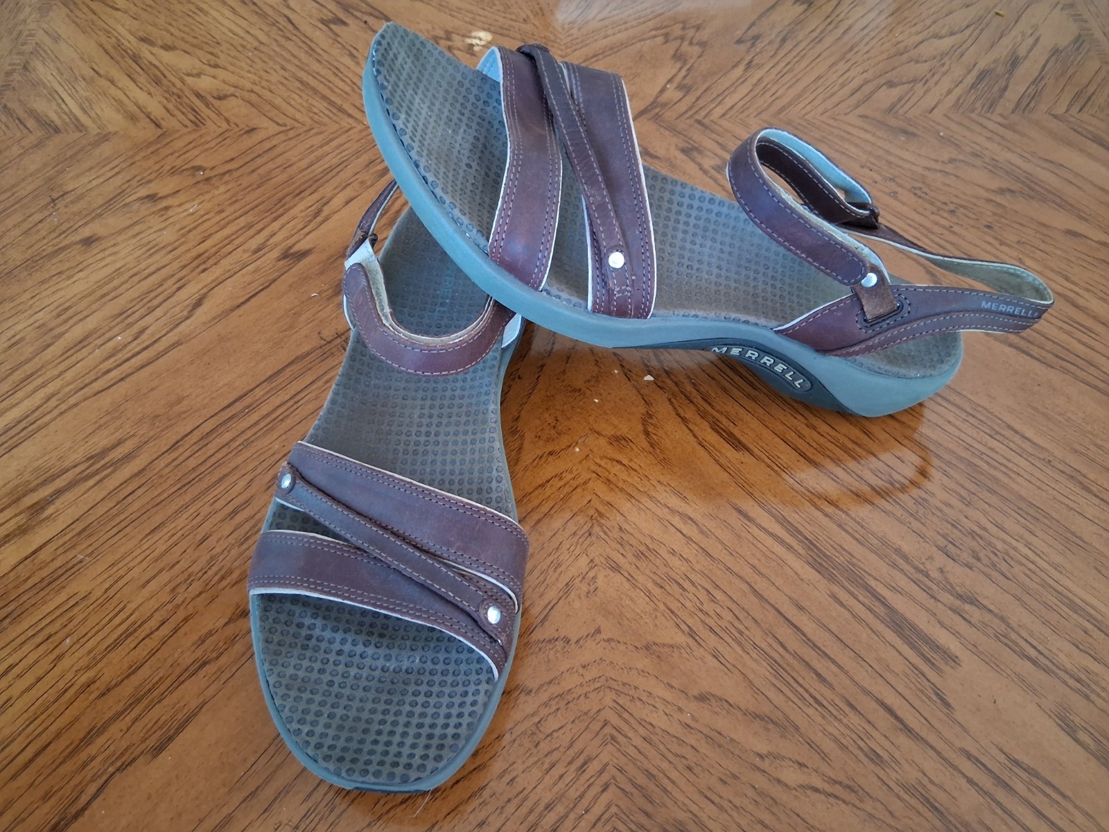 Merrell Dahlia Sandals Womens SZ 11 Coffee Bean Leather Ankle Strap Comfort