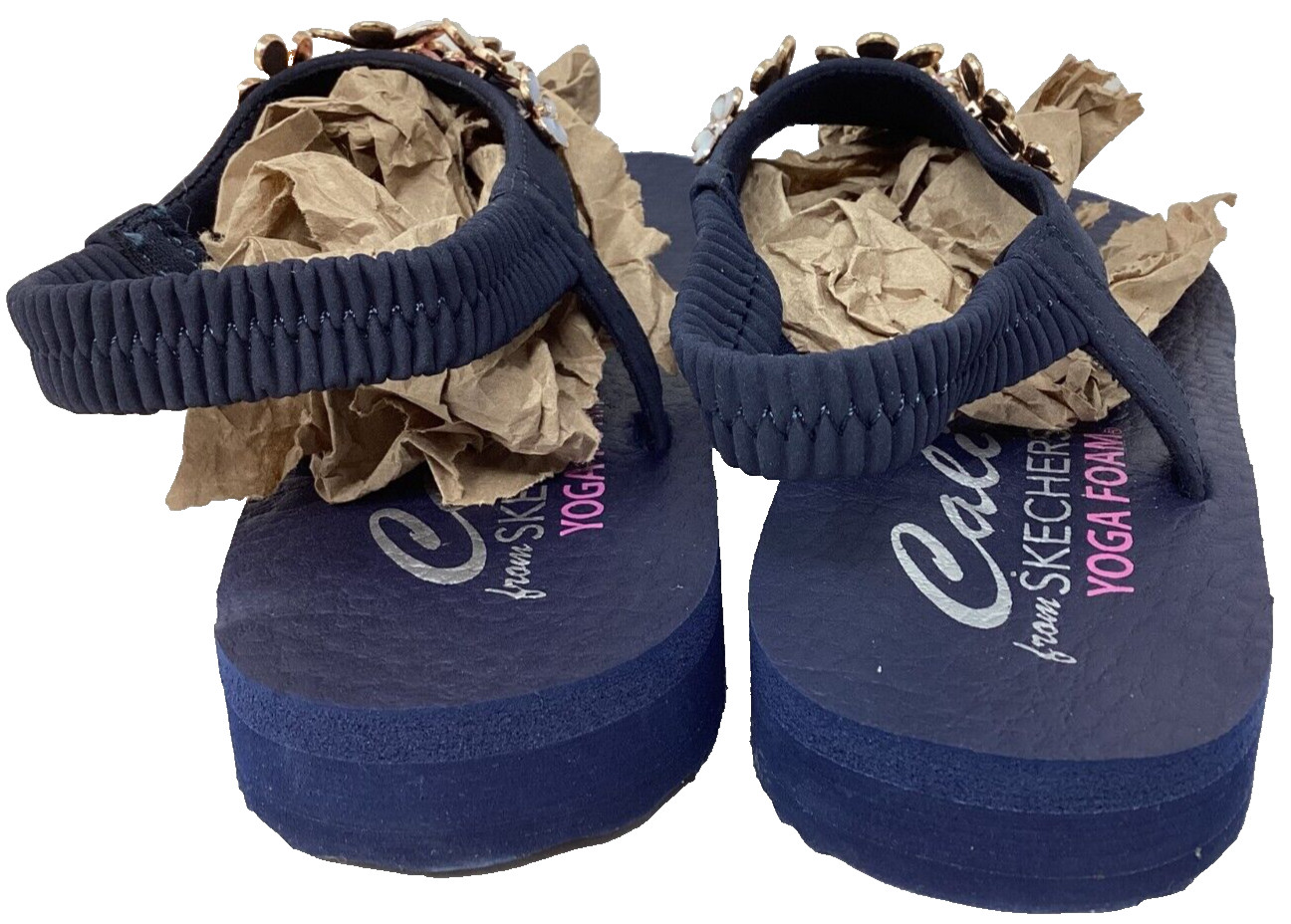 Skechers Women’s Meditation Happy Daisies Flip Flops Navy/Multi Size:9 181S