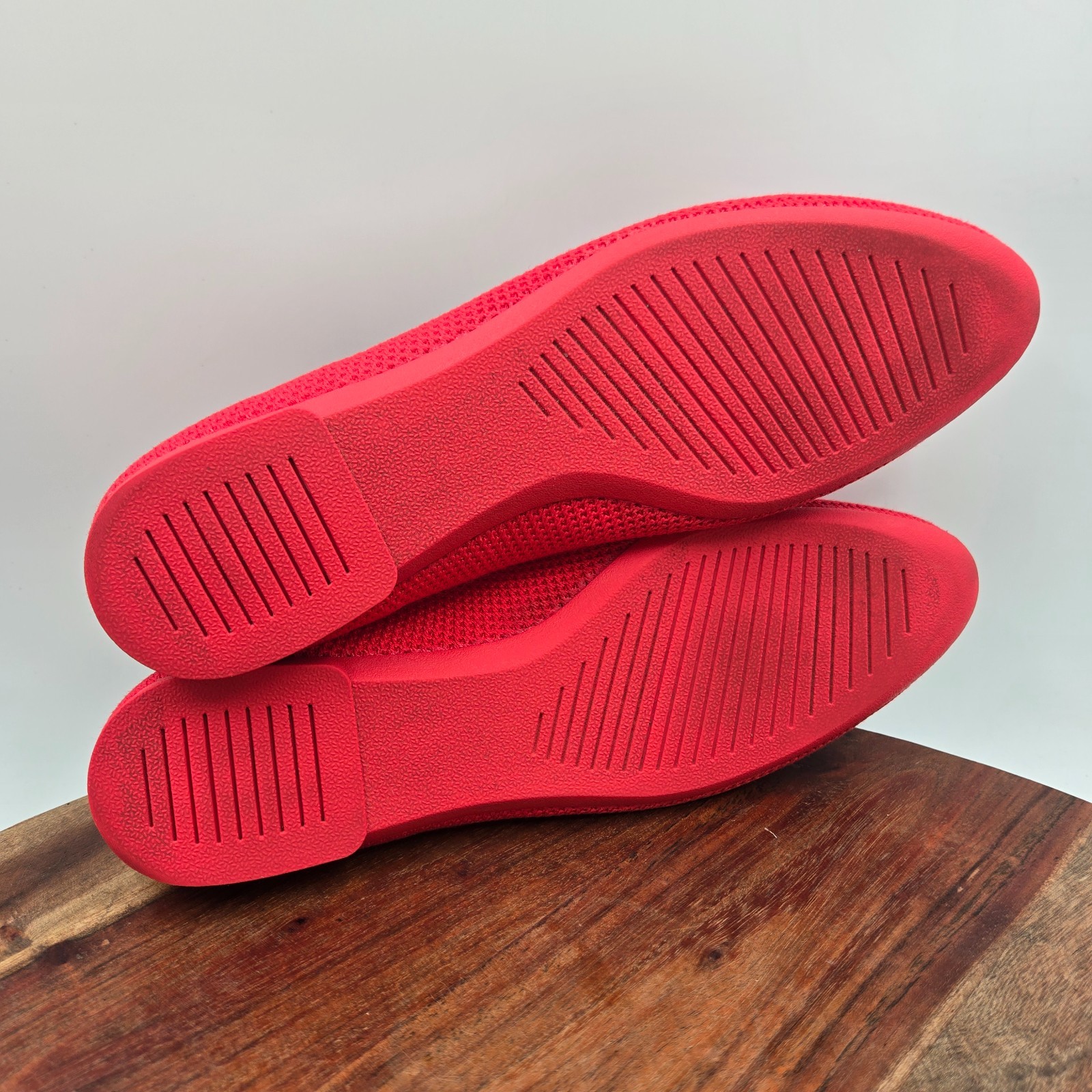Allbirds Tree Breezers Ballet Flat Shoes Women’s 8 Red Knit Pointed Toe Loafers