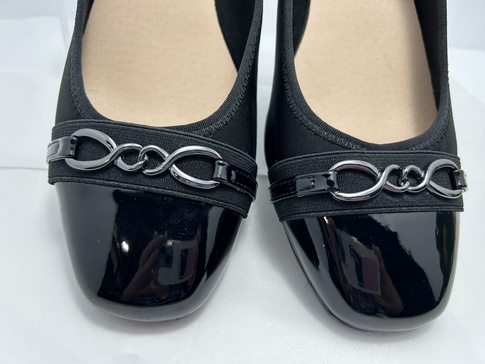 Lauren Blackwell Womens Wedge Shoes Size 11M Black Cap toe #E