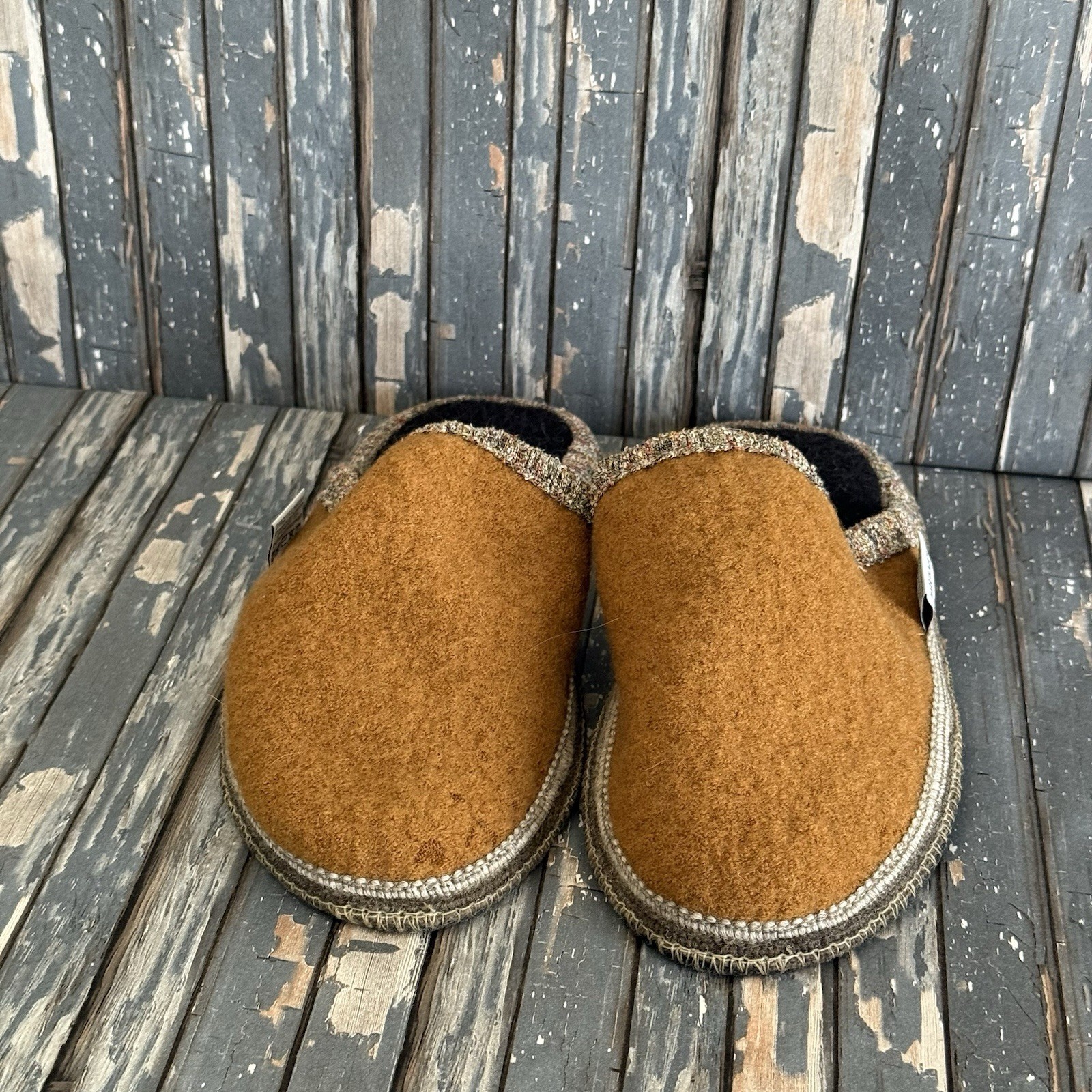 Wesenjak Tirol 100% Boiled Wool Slippers Brown Austria Size 42 US 10.5