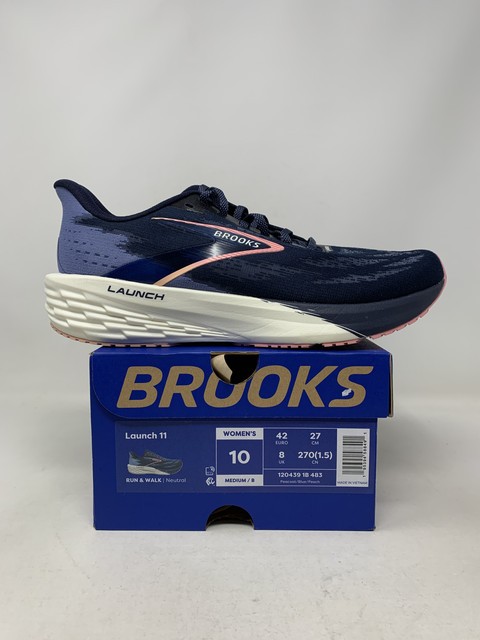 Women’s Brooks Launch 11, Peacoat/Blue/Peach, 10 B Medium US