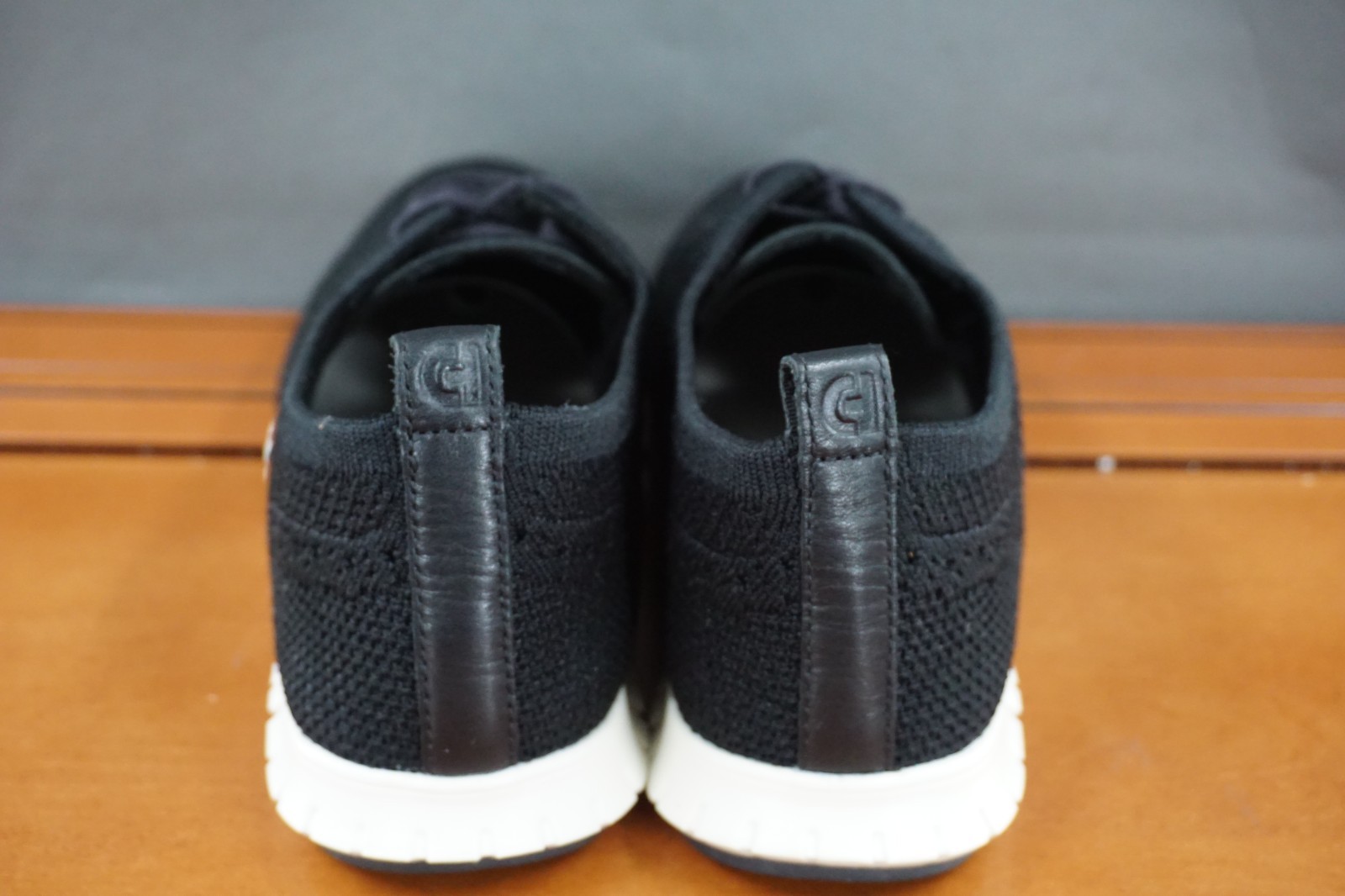 Cole Haan Zerogrand Wingtip Oxford Shoes Womens 10.5 Black Knit Casual Sneakers