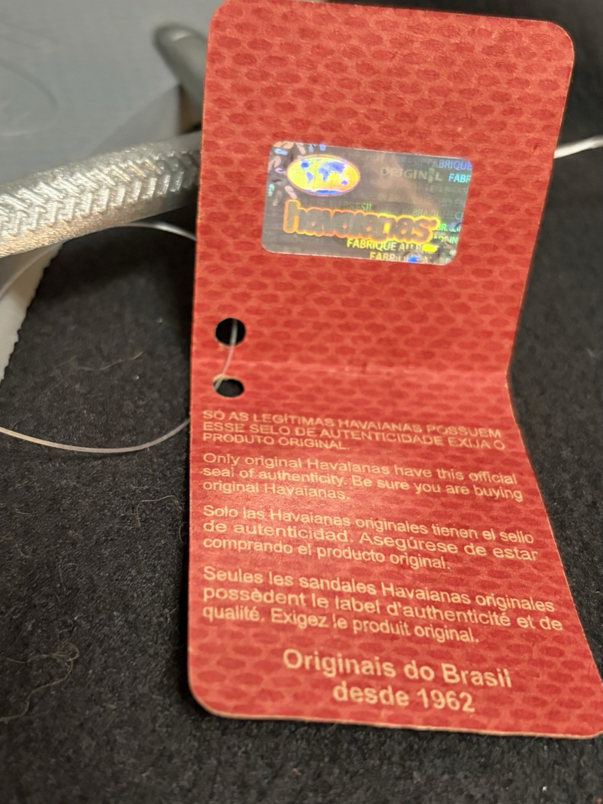 Havaianas Unisex Flip Flops/Sandals. Size 11-12W. Gray Authentic Havaianas