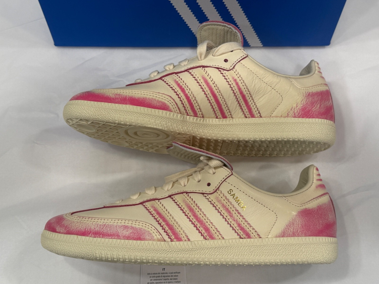 Adidas Originals Samba LT SZ 8 Women’s Long Tongue JR5998 White Shock Pink