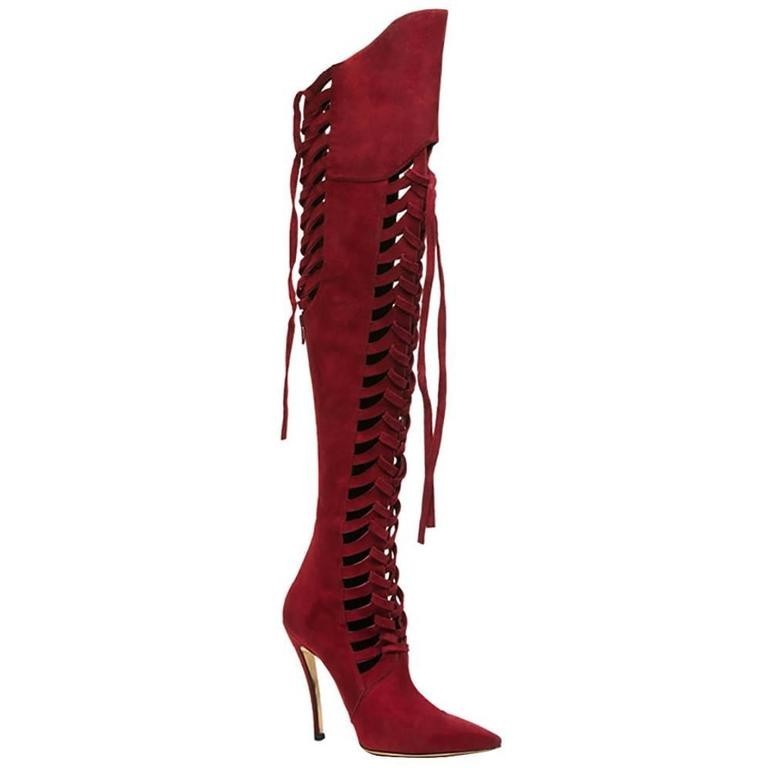 Red fashion boots size 9