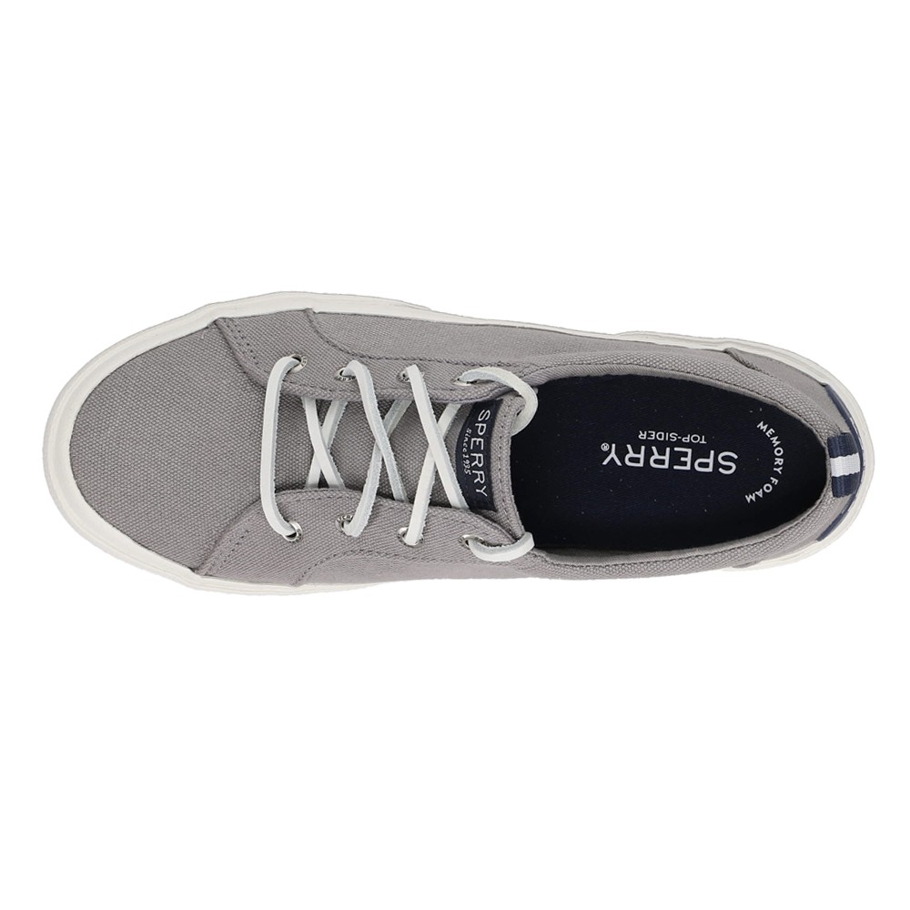 Sperry Pier Wave Ltt Lace Up Womens Grey Sneakers Casual Shoes STS85103