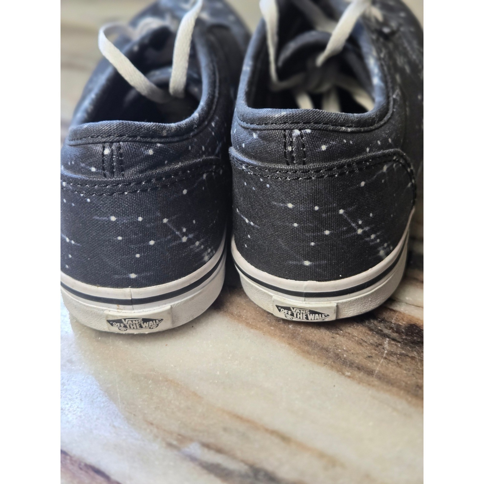 Vans Authentic Galaxy Print Black White Low Top Sneakers W 6.5 Space Celestial