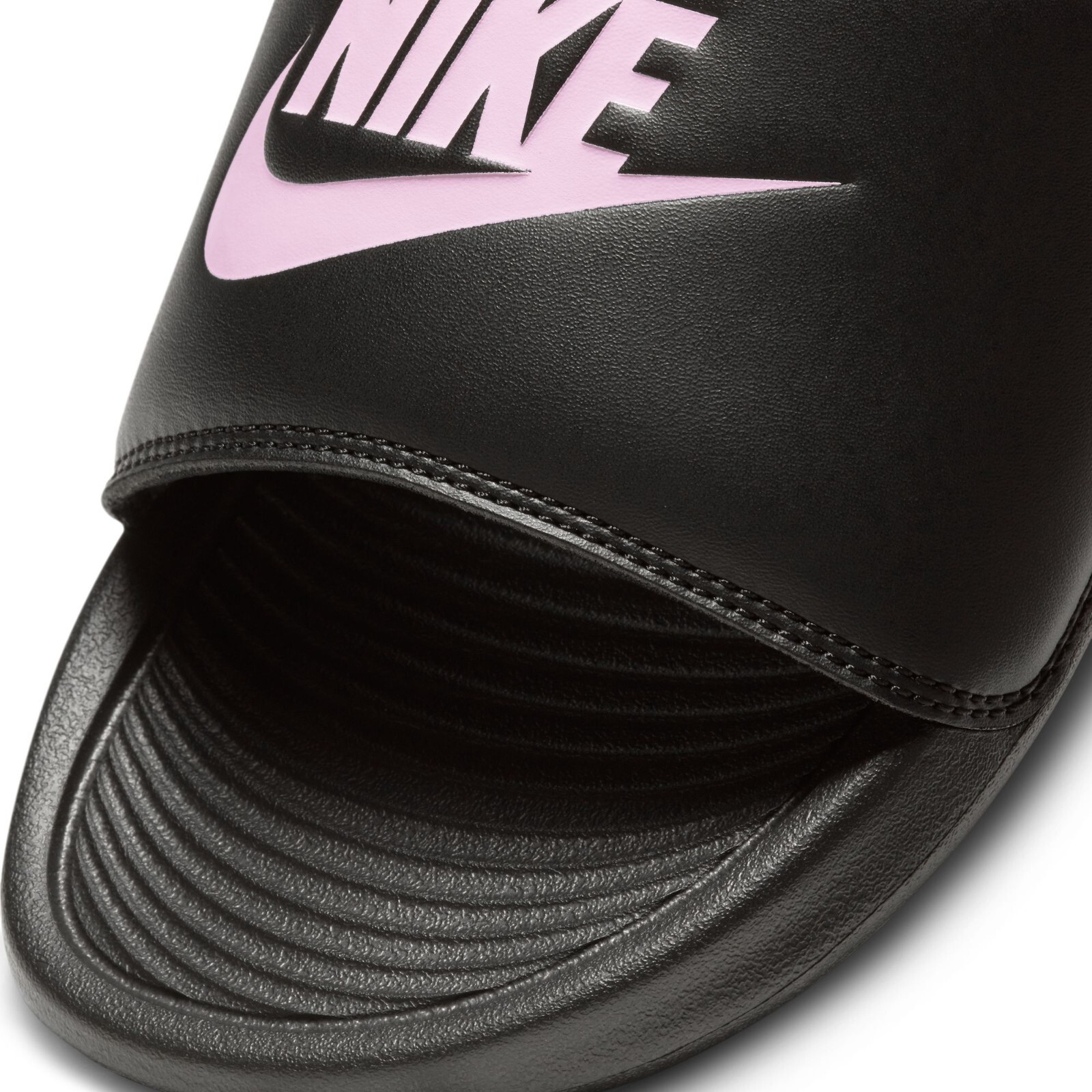 Nike VICTORI ONE Women’s Black Pink Logo CN9677-002 Basic Active Slides