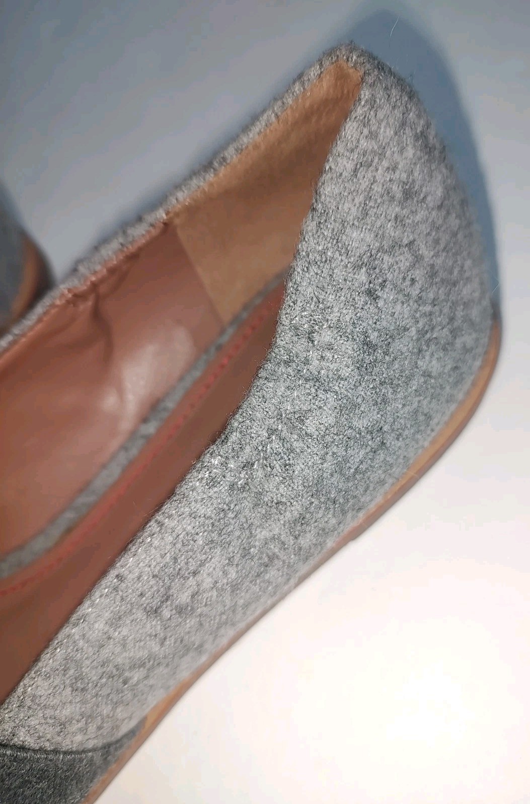 ED Ellen Degeneres Womens Karlin Grey Felted Wool Flats Shoes Slip On Shoes 8.5