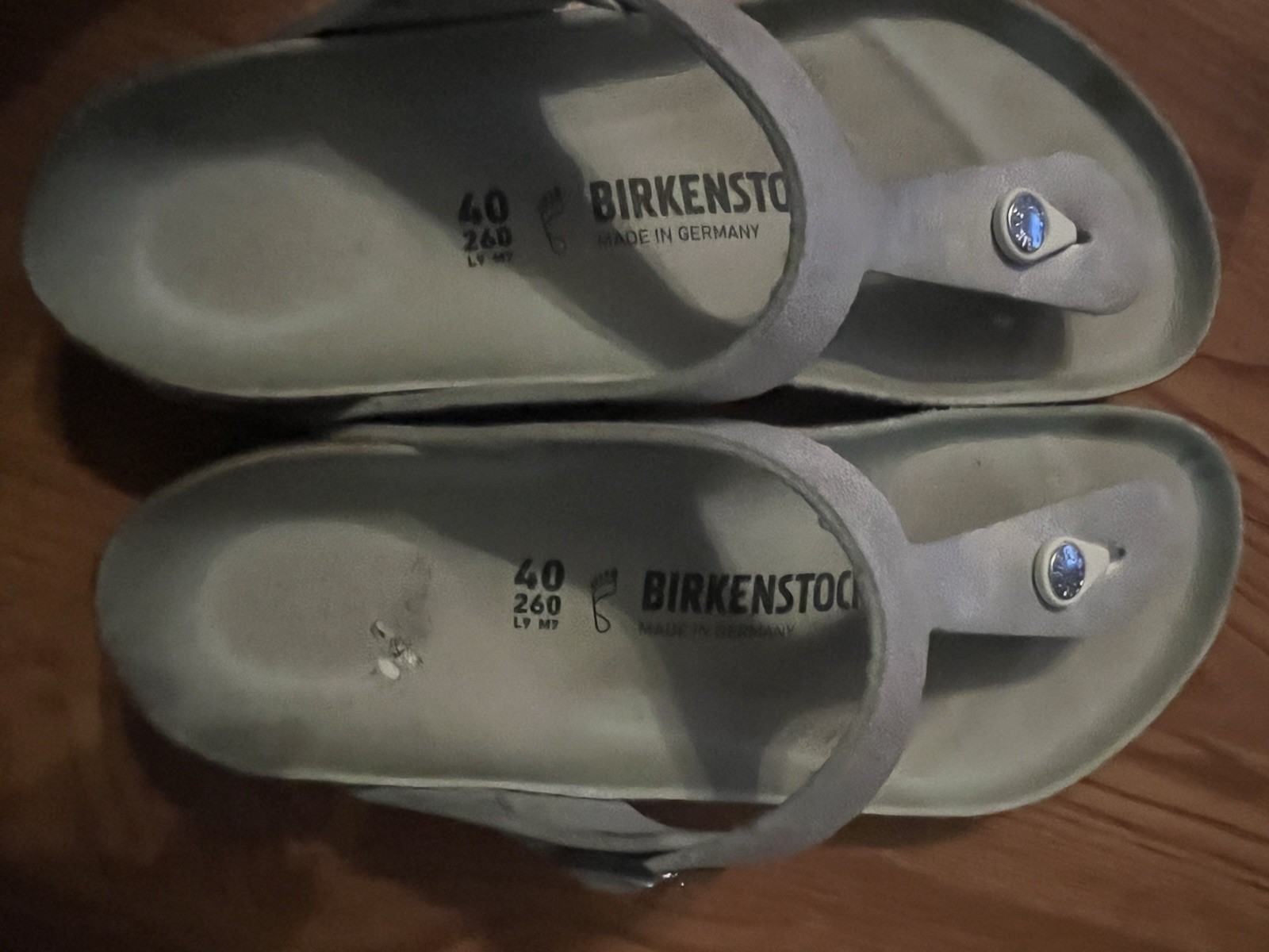 Birkenstock Women’s Silver Glitter Thong Sandals Buckle Comfort Adjustable Strap
