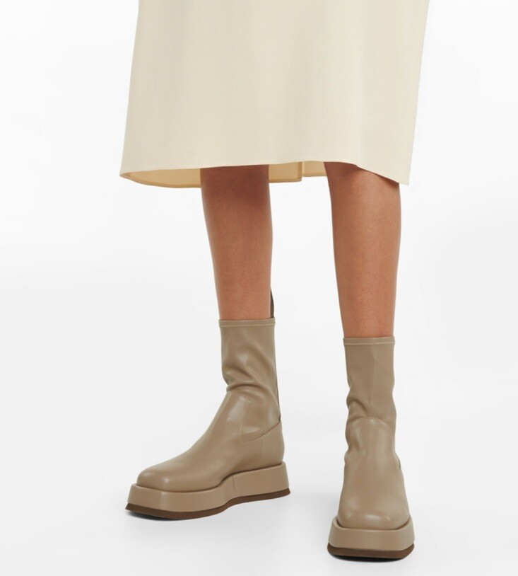 GIA BORGHINI x RHW Rosie Beige Brown Ankle Flat Boots Size 40 $695 With Box