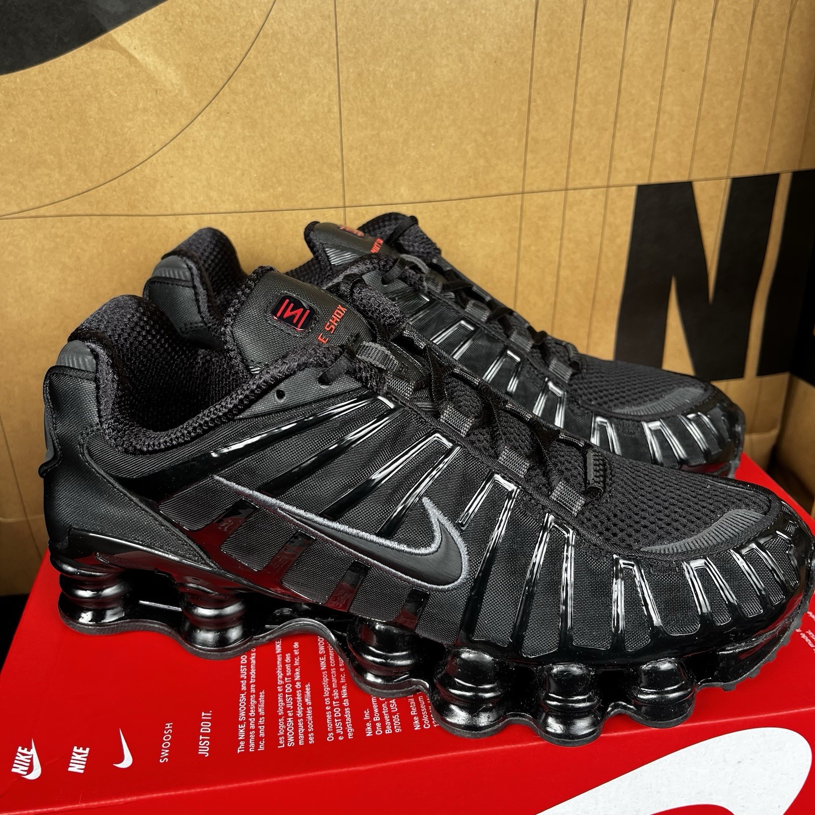 NEW Nike Shox TL Black Metallic Hematite Red Bred NBY AR3566-002 Women Size 10