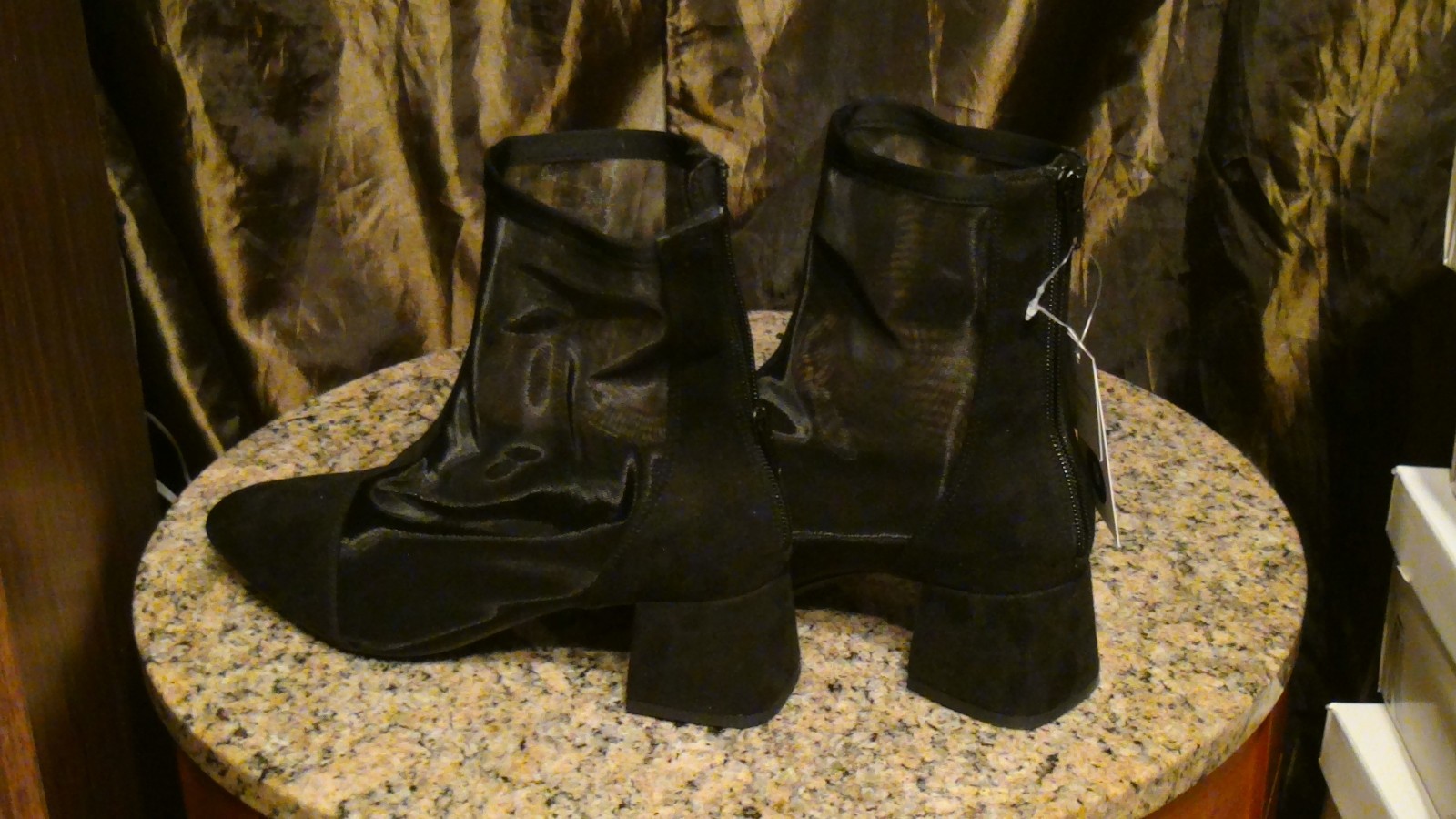 Women’s Celaena Mid-calf 1.75″ Heel See-thru Boots Size 9 Black A New Day