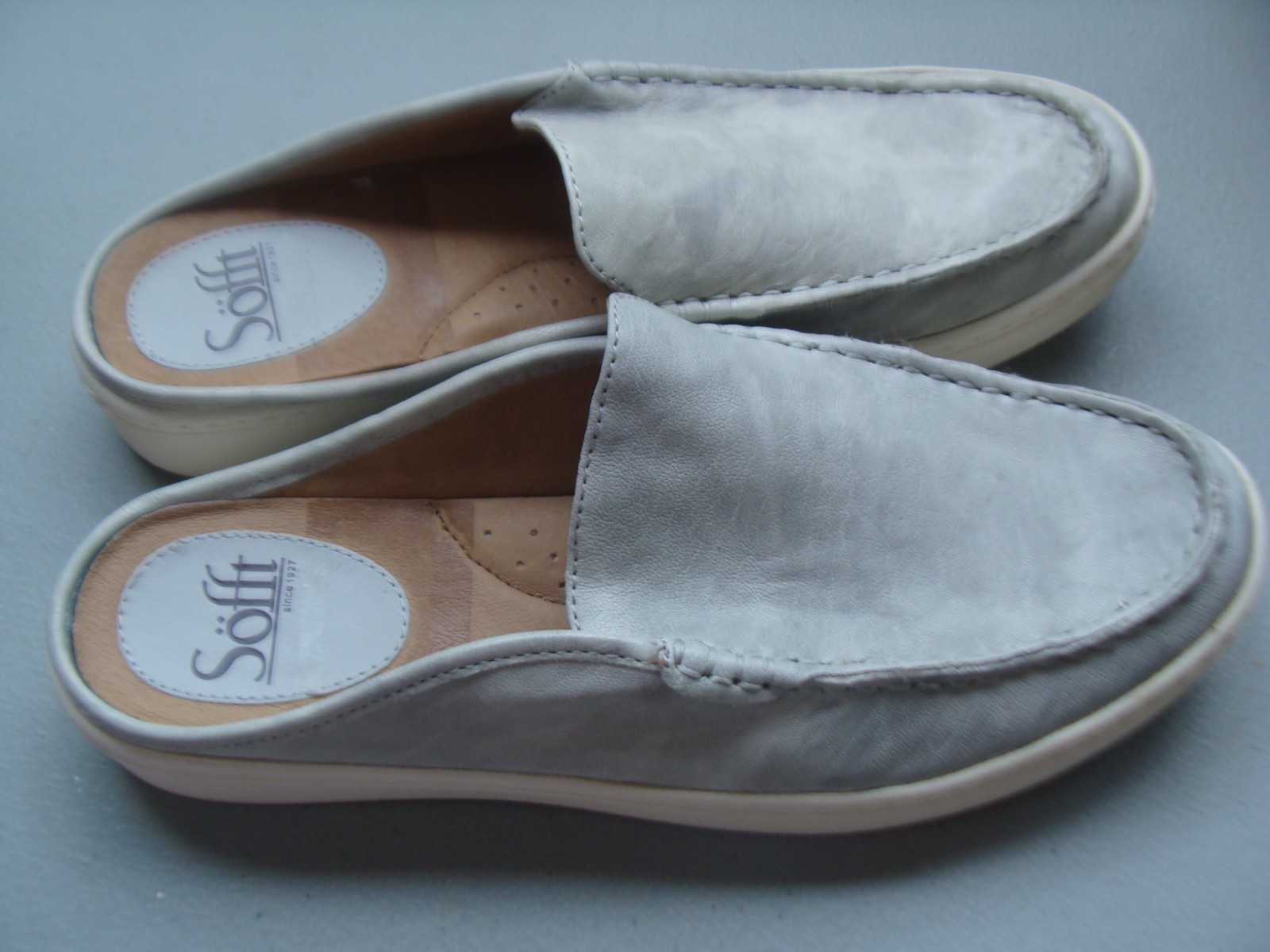 NEW Sofft Shoes Women’s Somers Gray Toe Leather Slip On Mules, Size US 8.5 M