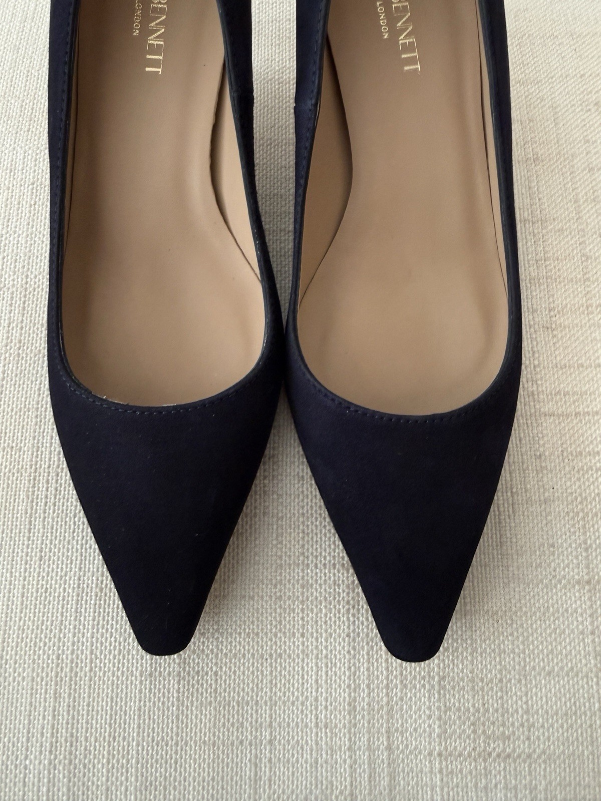 L K Bennett Ava Navy Suede Leather Heels Shoes Size 36 NEW WITH BOX