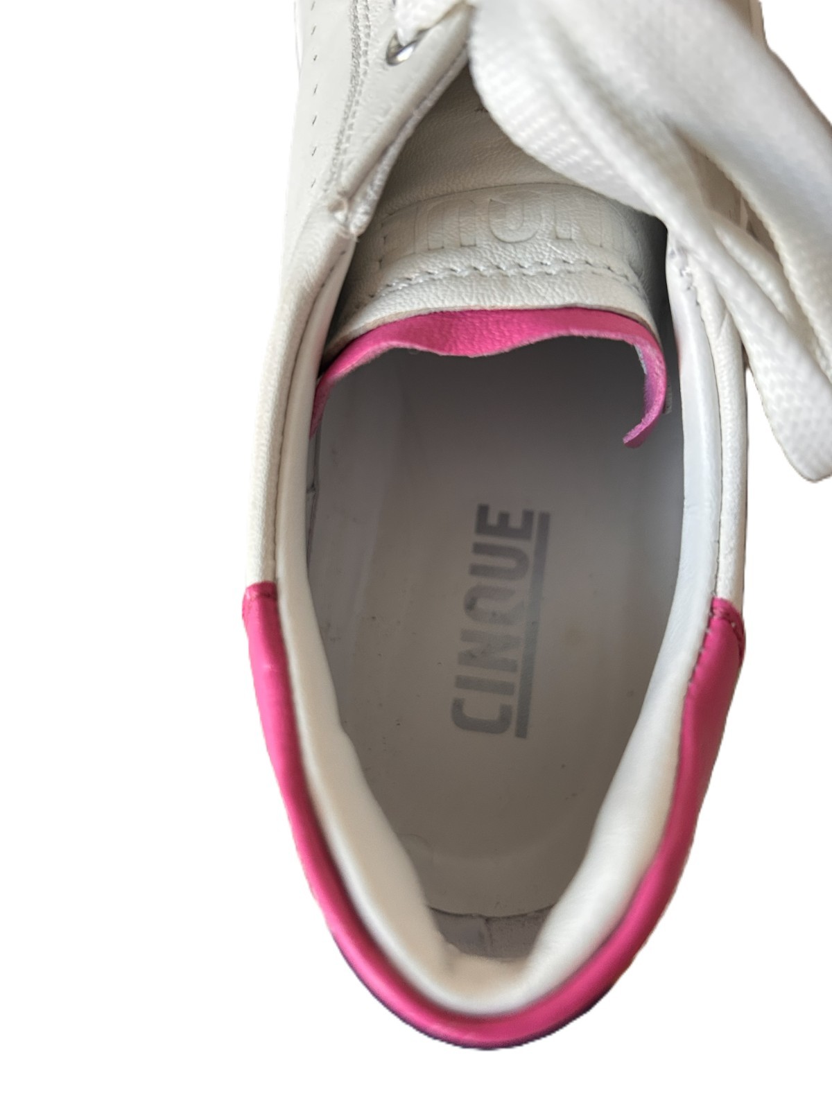 🤍 CINQUE | Ladies Leather Sneakers | Size 40 (39) | Off White & Pink | Genuine Leather