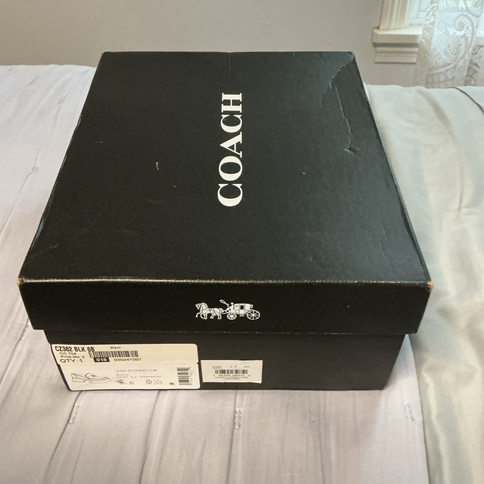 Coach Leah Platform Loafer Black Sz 6B