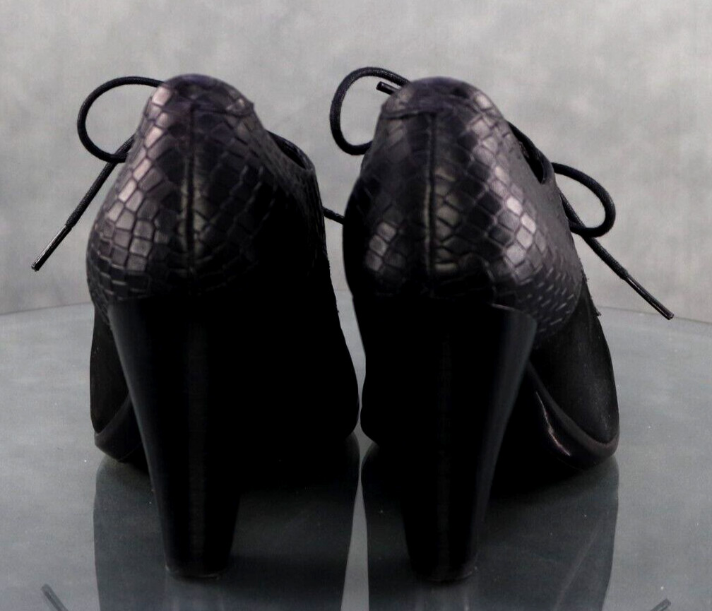 ECCO Women’s Pump Heels Shoes Size EU 40 US 9-9.5 Suede Black Snake Print