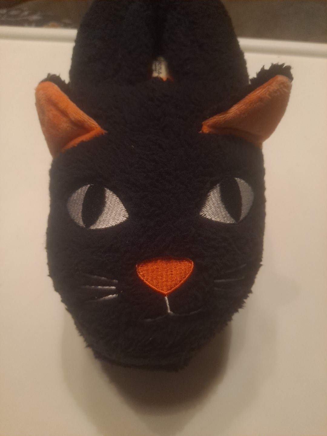 NWT Dearfoams Memory Foam Halloween Black Cat Kitty Fuzzy Womens 9-10 Men 7-8