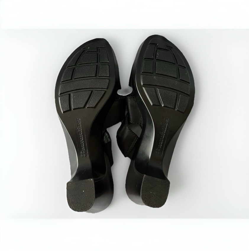 Naturalizer Black Leather Crisscross Slide Sandals 8.5 M Casual Party Travel