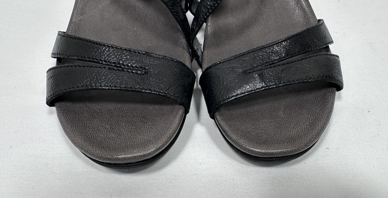 Dansko Women Shoes Sandals Wedges EU 41/ US 10-10.5 Strappy Leather Black $175