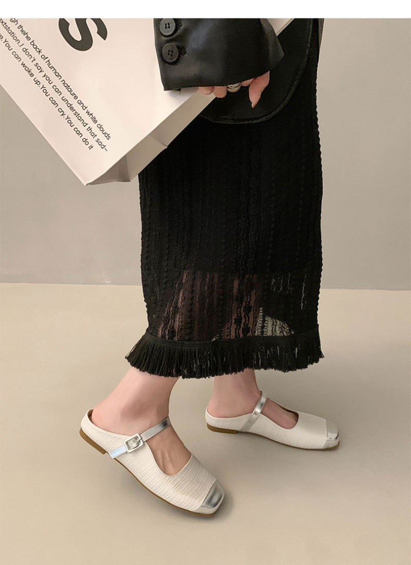Women’s Fashion Casual Buckle Slip On Baotou Slippers Summer New Sandals