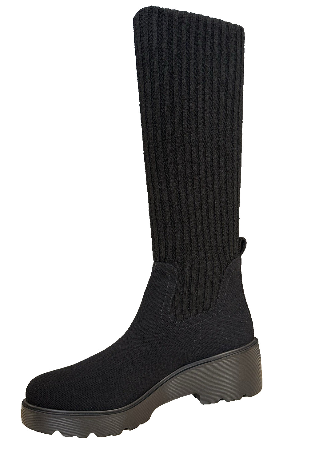 NEW Vivaia Eduarda Knee High Wool Black Boots Chunky Lug 40/US 10 Platform NEW