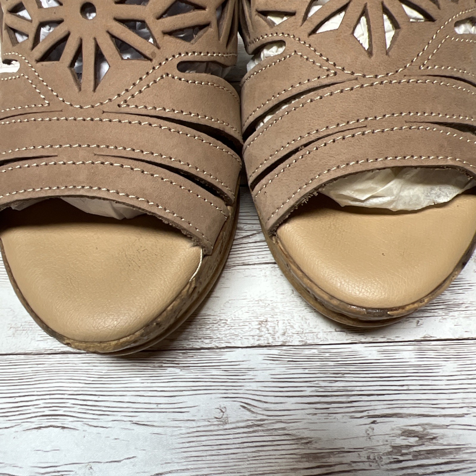 Spring Step DORA Cork Wedge Comfort Slide Sandals Women EU 36/US 6 Taupe Leather