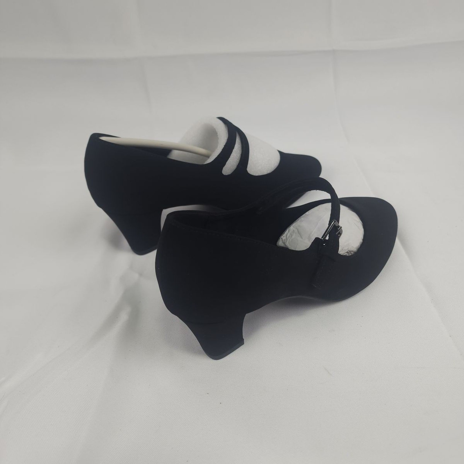 Easy Street Meryl Black Lamy Mary Jane Block Heel Pumps Size 8 N Narrow