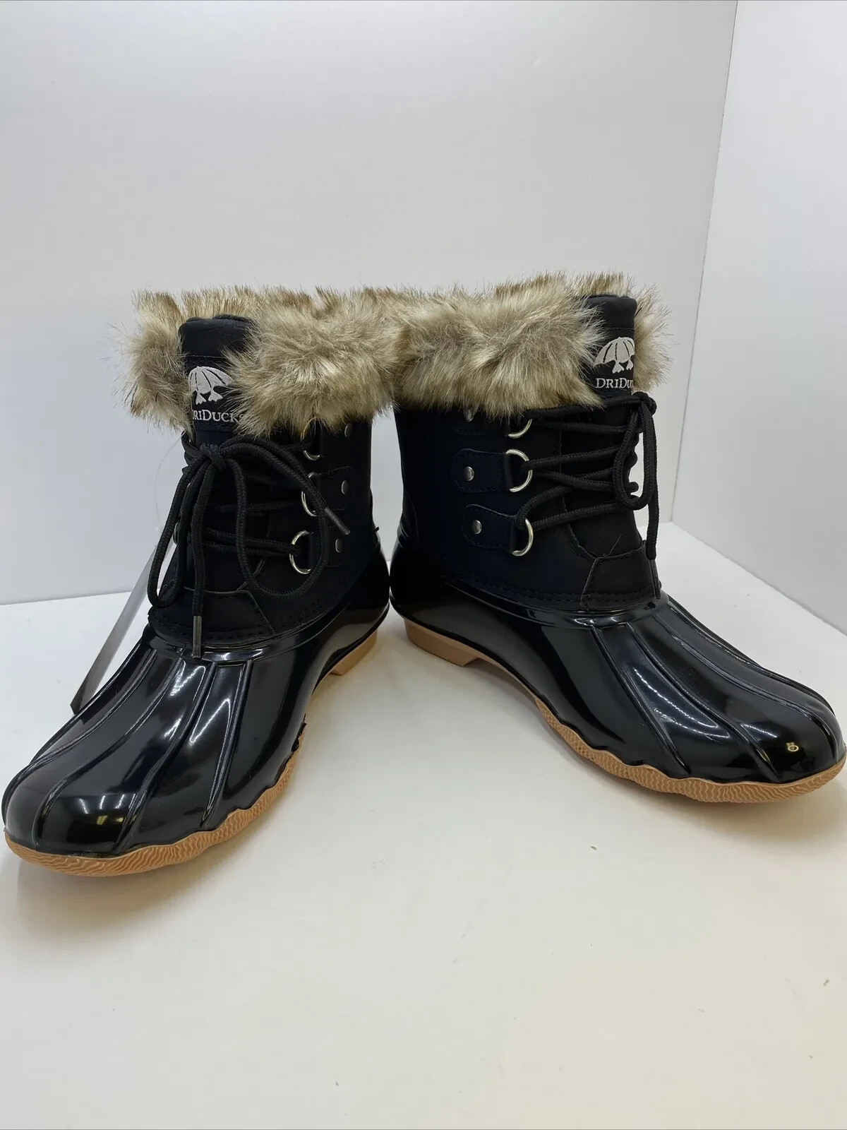 DriDucks Dri Ducks Frogg Toggs Bailey Fur Rain Snow Boots Shoes Black Sz 11 New