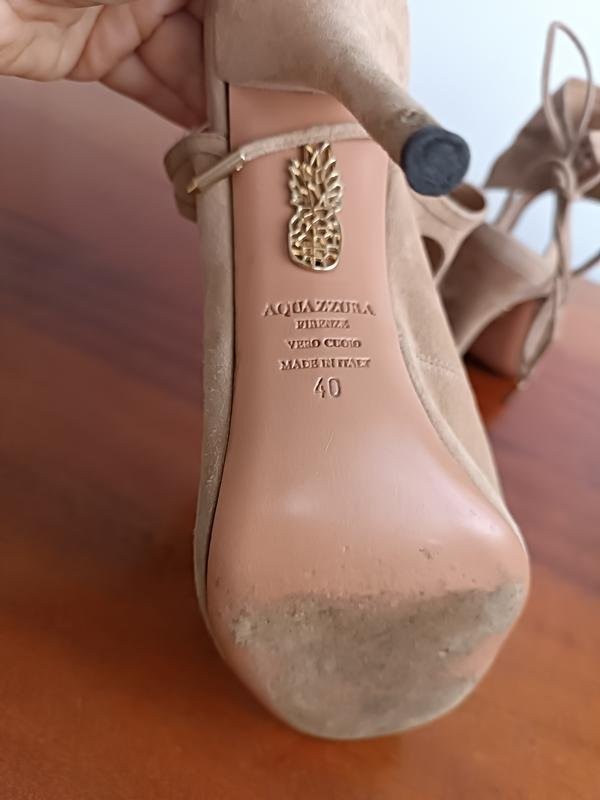 women aquazzura sandals beige suede 39.5