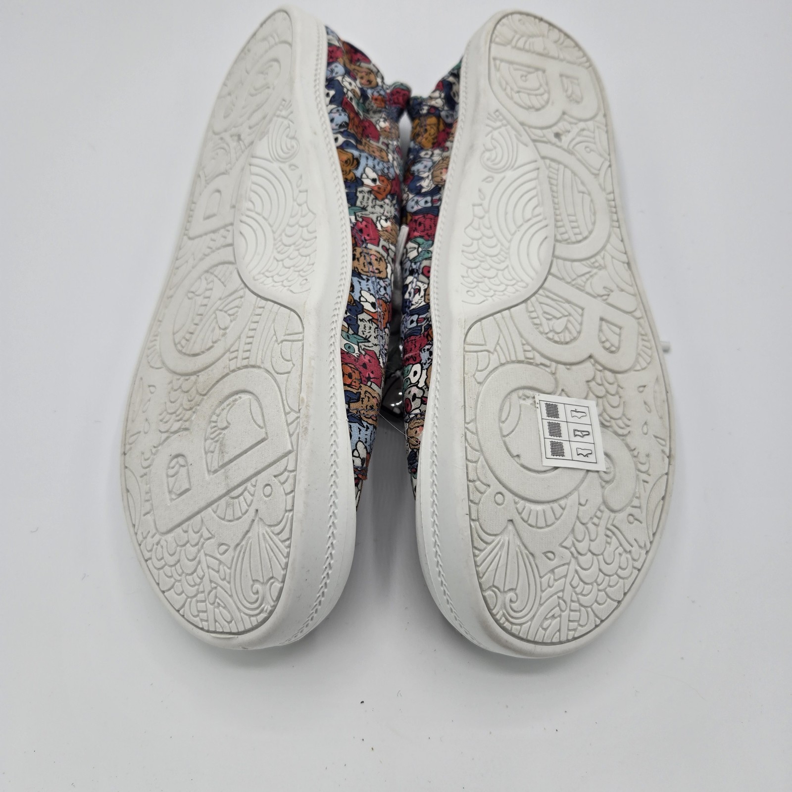Bobs By Skechers Womens Sz 10 Memory Foam Vegan Dogs Sneakers Plus Keychain