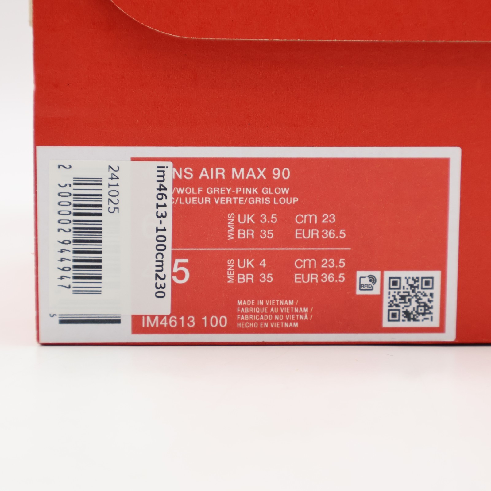 IM4613-100 Nike Air Max 90 OG White Pink Glow Black Wolf Grey (Women’s)