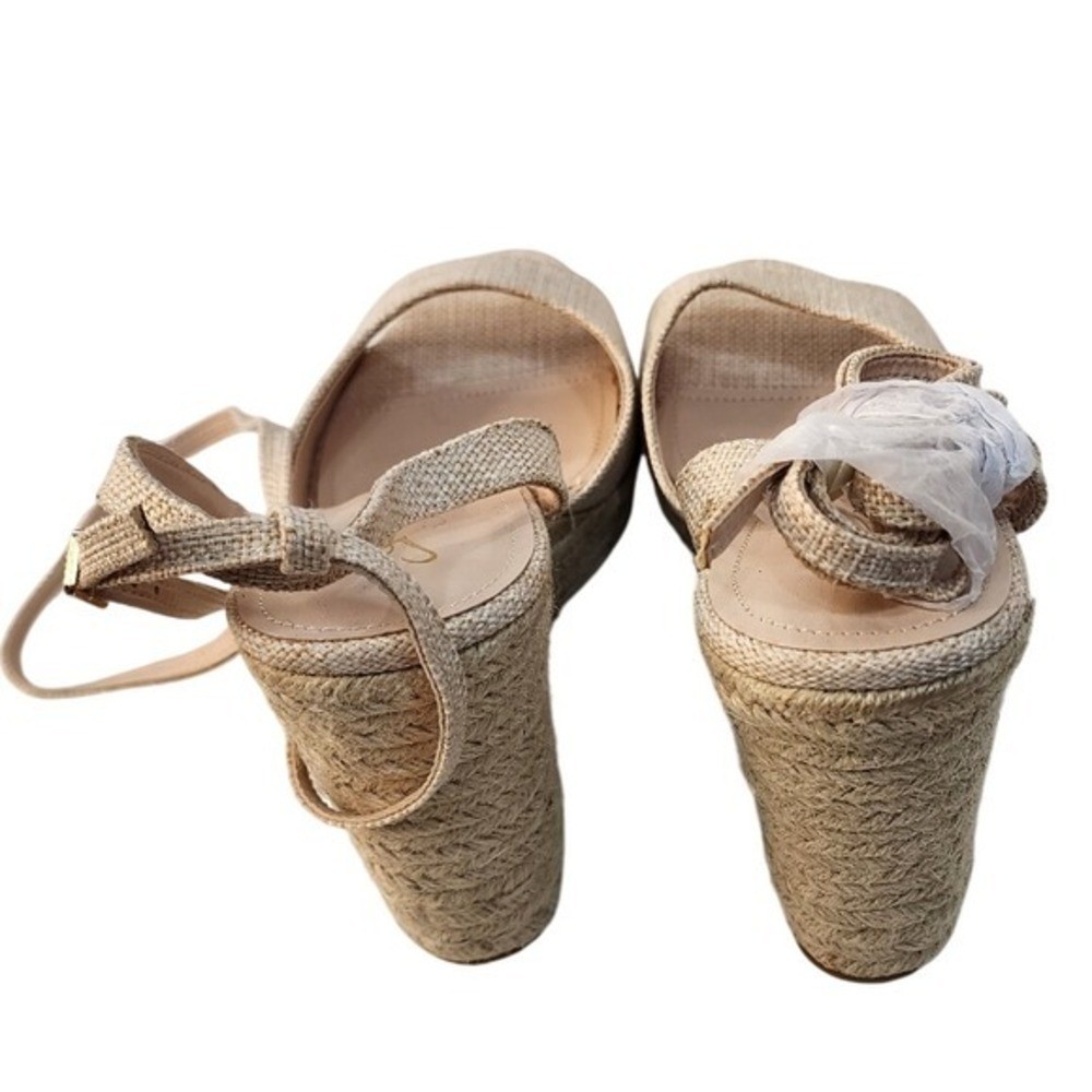 New Windsor Espadrille Wedge Sandals 10 Tan Balletcore Lace Up Street Style