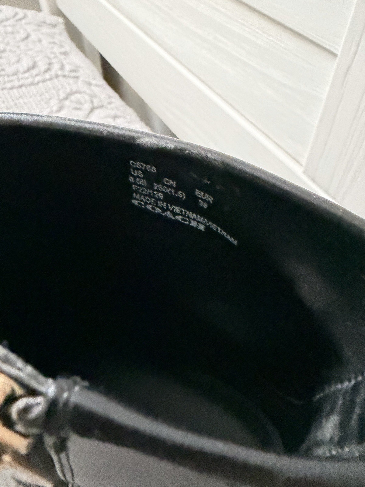 COACH Signature Black Leather Ankle Bootie Zip Almond Toe Women’s US 8.5 EU 39