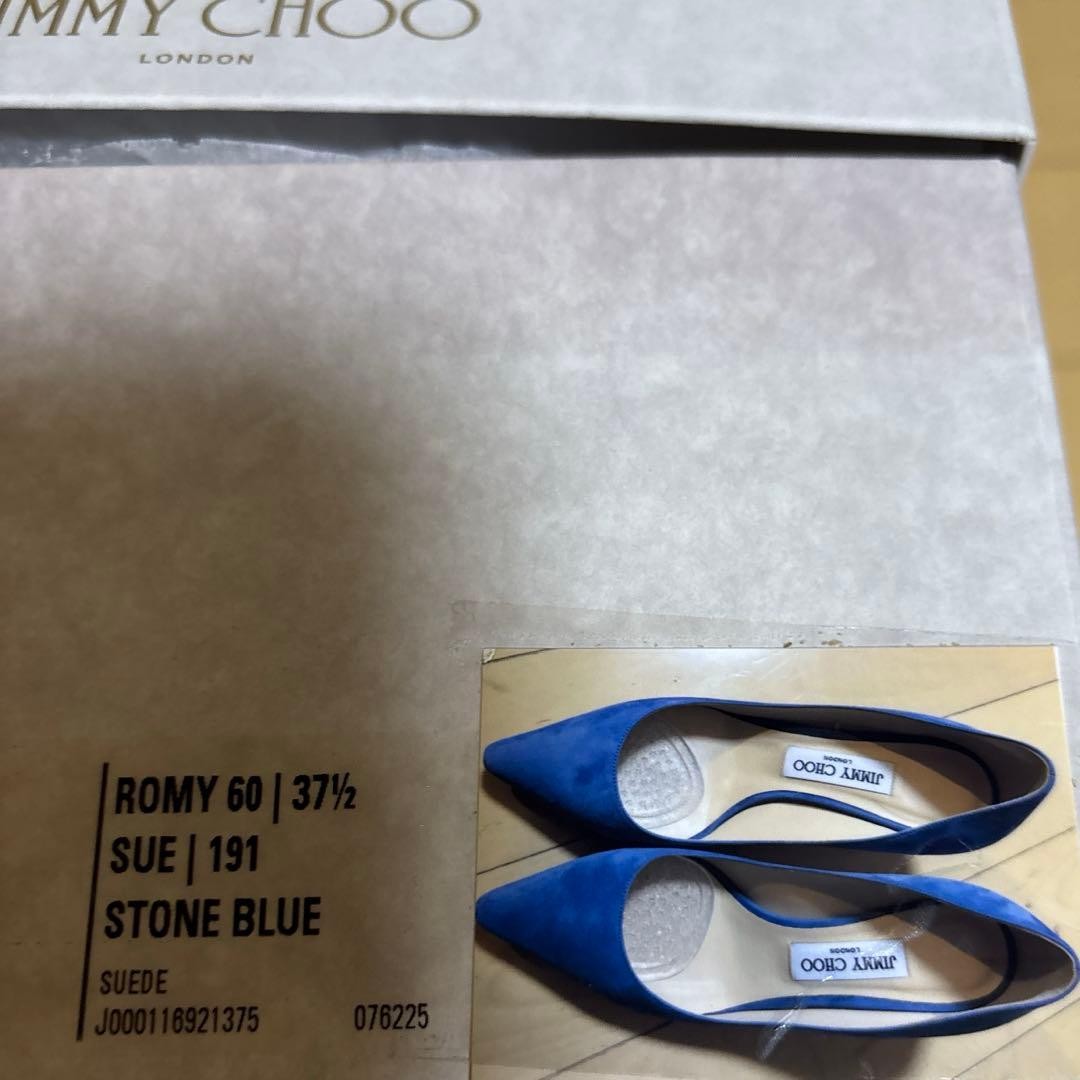 JIMMY CHOO blue suede high heel pumps 37.5