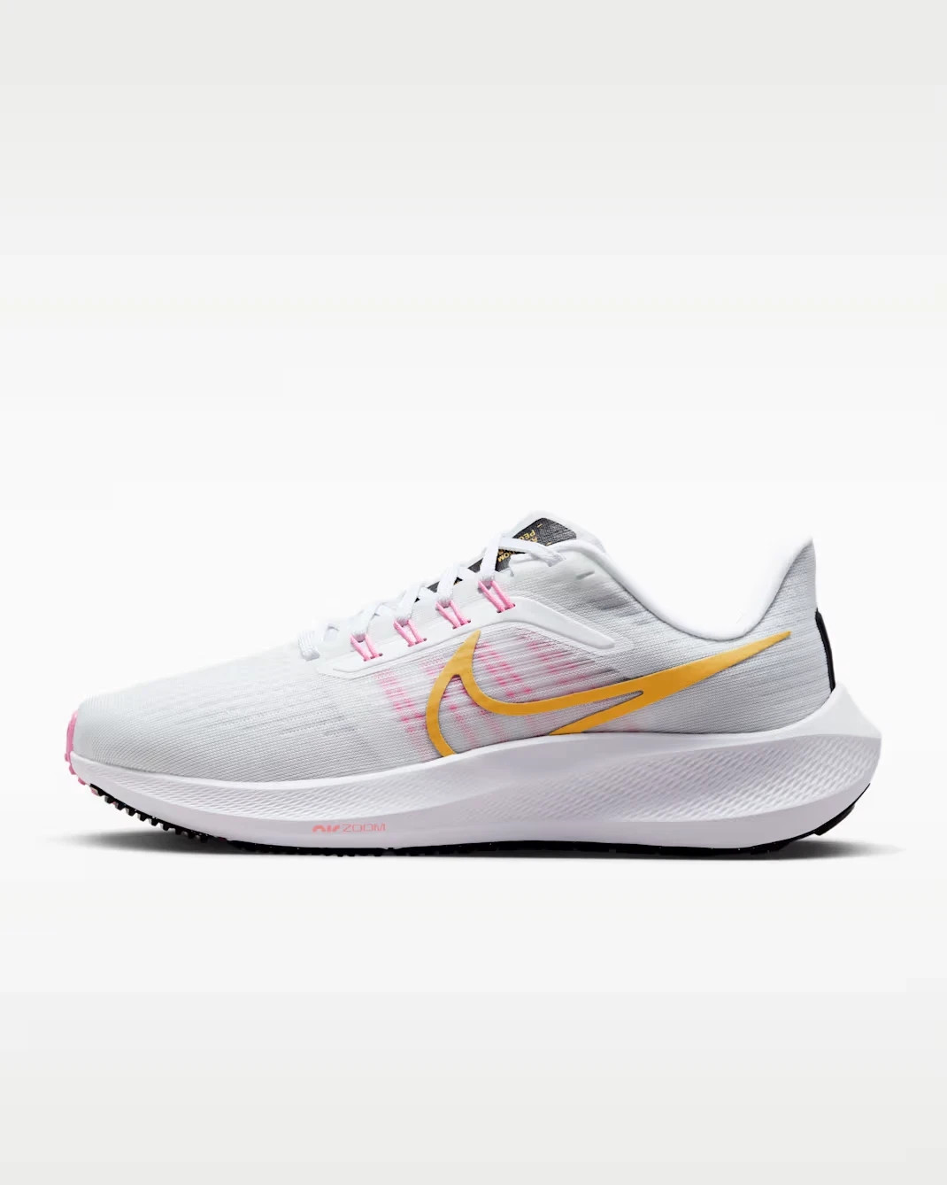 Nike Air Zoom Pegasus 39 White Gold Pink Mesh Sneakers DH4072-104 Womens Size