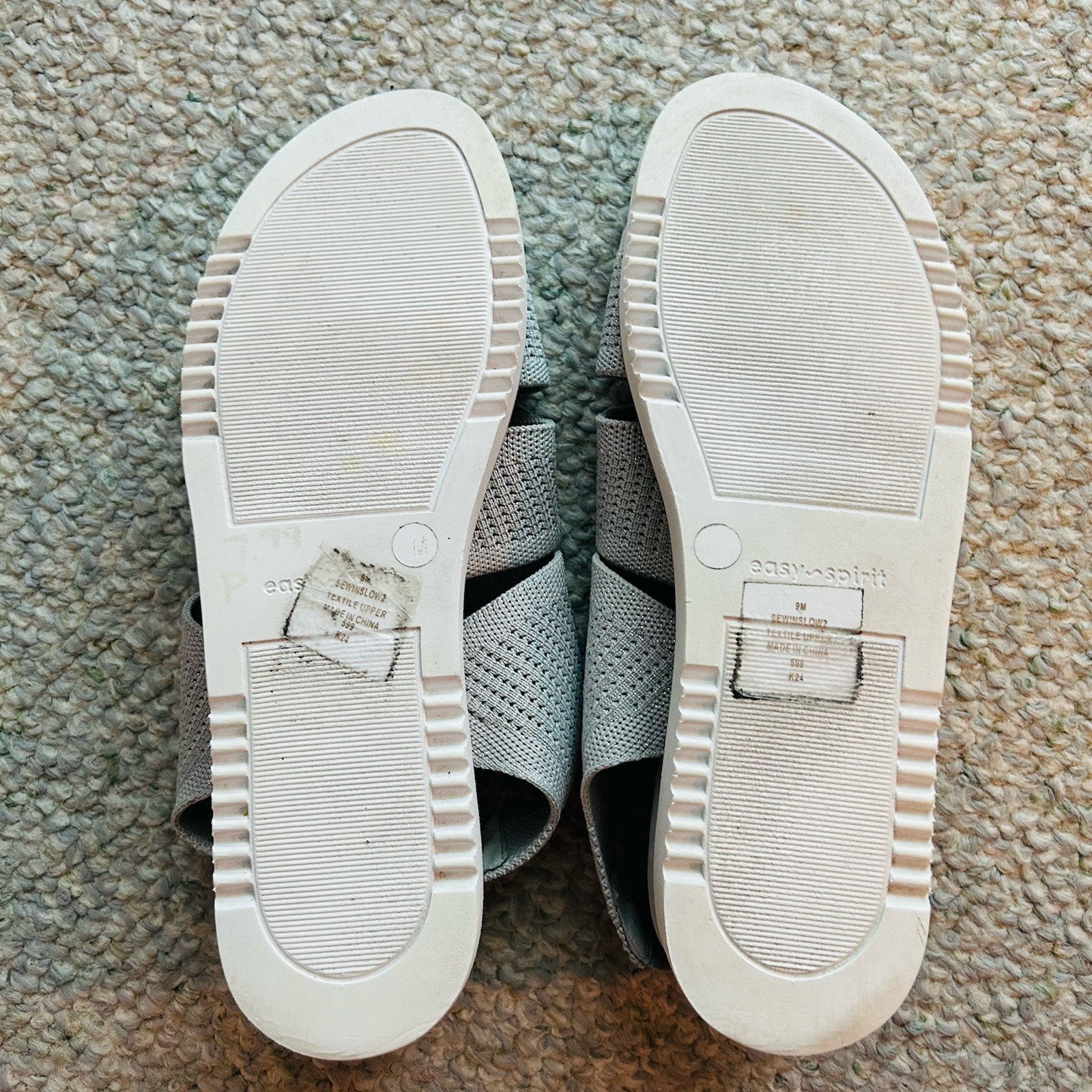 Easy Spirit Women’s Winslow Lightweight Knit Sandals Gray Size 9