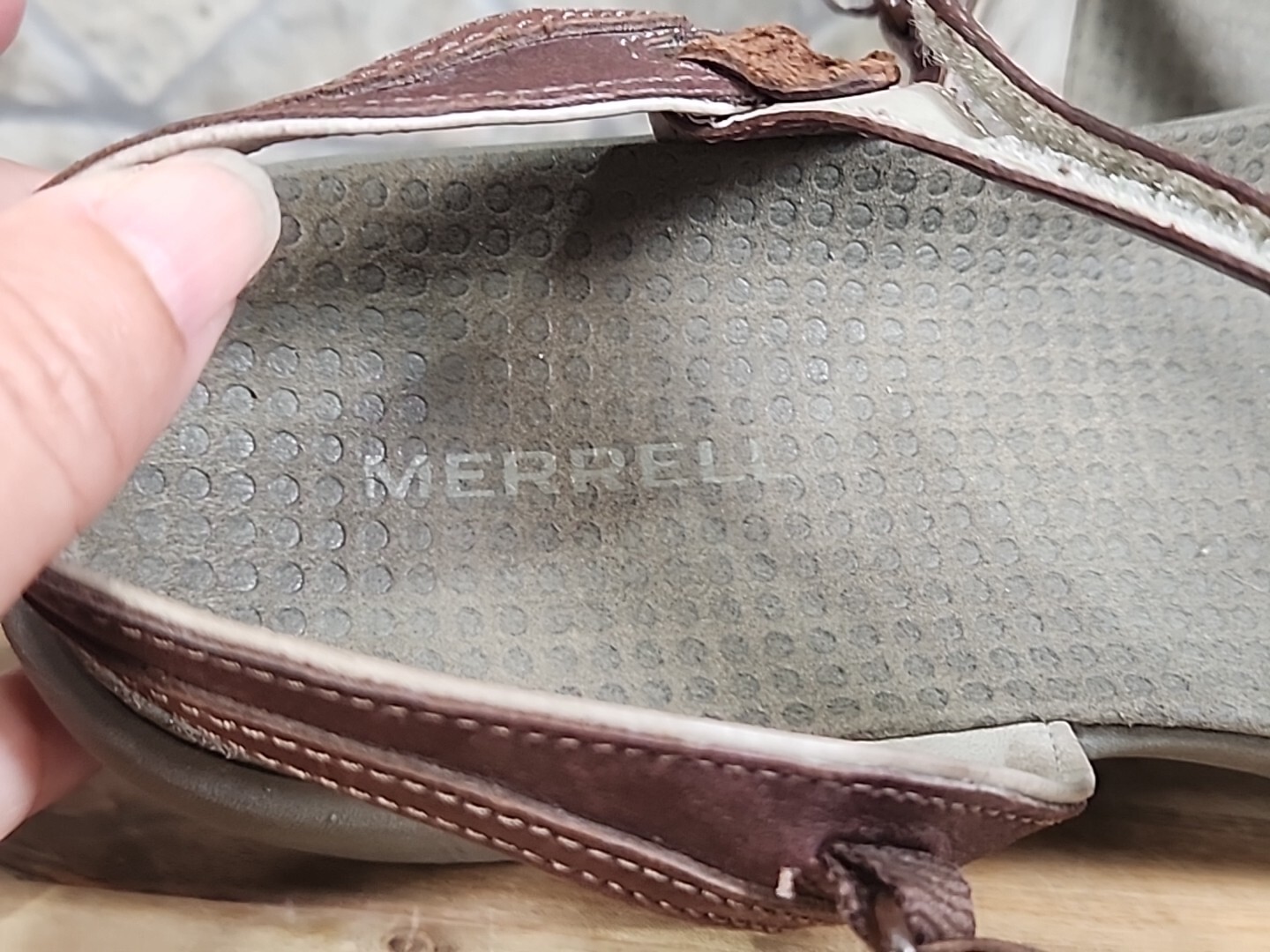 Merrell Sandals Womens 11 Dahlia Coffee Bean Strappy Hook And Loop Brown Leather