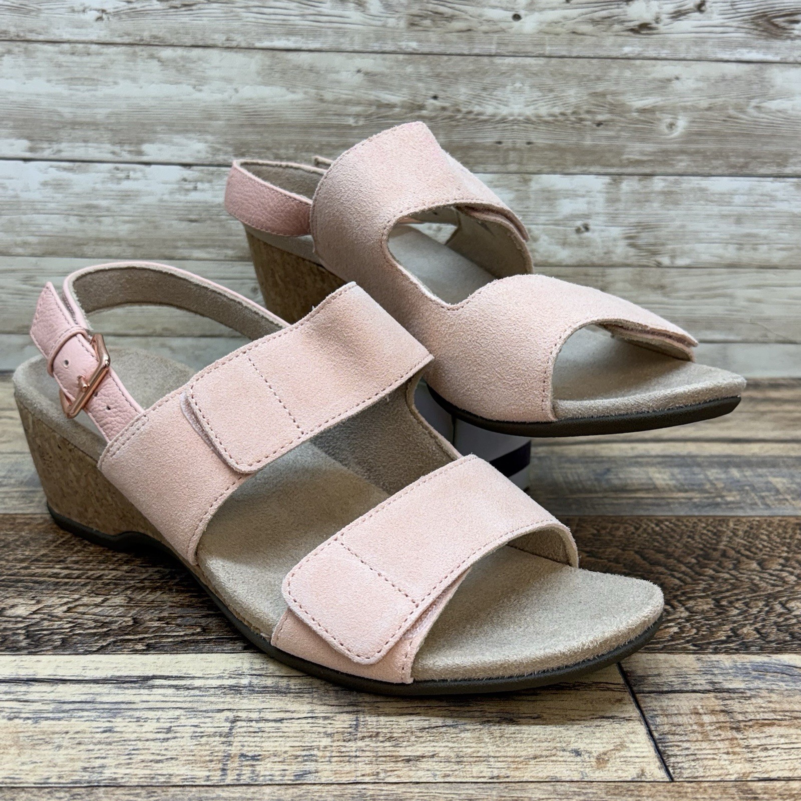 Vionic Marian Women’s Wedge Arch Supportive Sandals Roze Size 9 Buckle Chunky