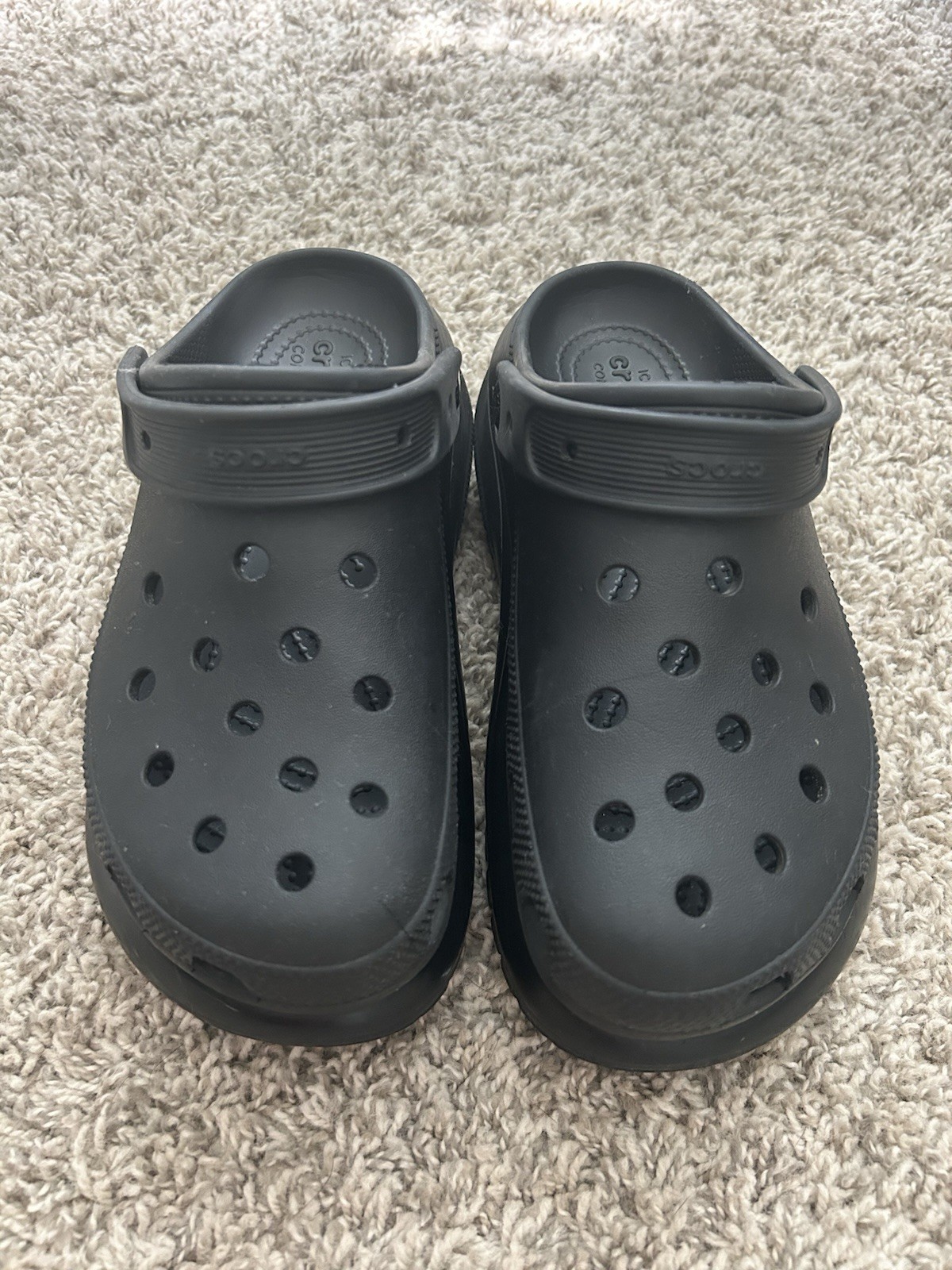 Crocs Iconic Comfort Shoes Beautiful Black Platform W7