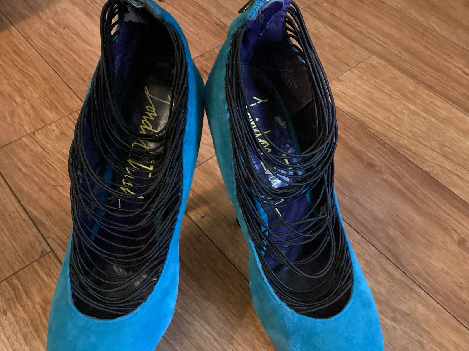 Women’s London Trash Blue Suede “Ceres” Platform Stilleto Shoes Size 10