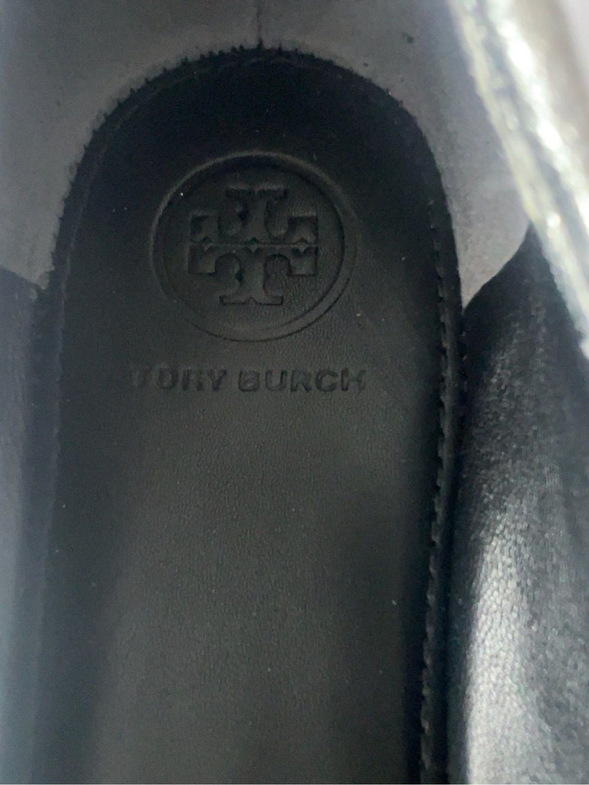 NEW Tory Burch Laila 2 Driver Ballet Flats Silver Crinkle Metallic Leather Shoes