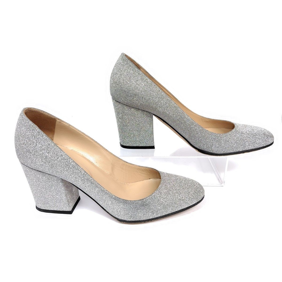 Sergio Rossi Pumps Shiny Glitter Silver Women’s Size EU36/US6