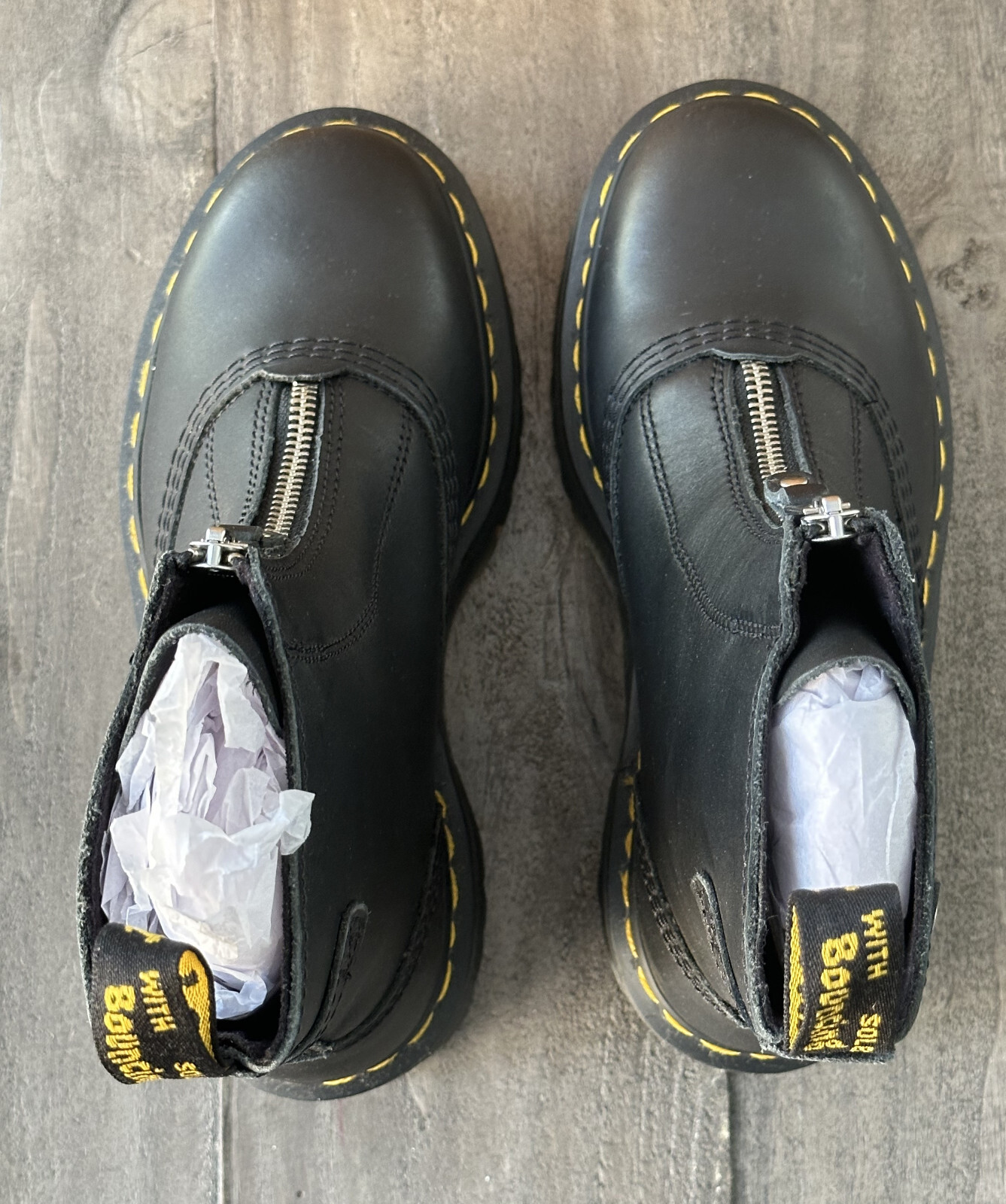 Dr Martens Jetta Zip Platform Leather Black Boots For Women’s Size US 6