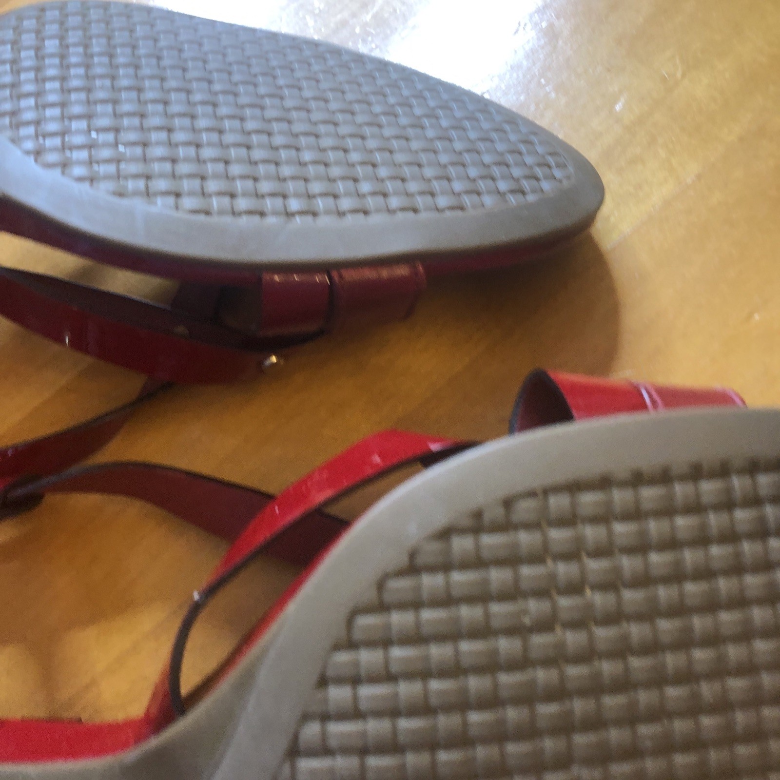 Cole Haan Sling Back Strappy Red Patent Leather Heels Sandals Size 9.5 K9-D31160