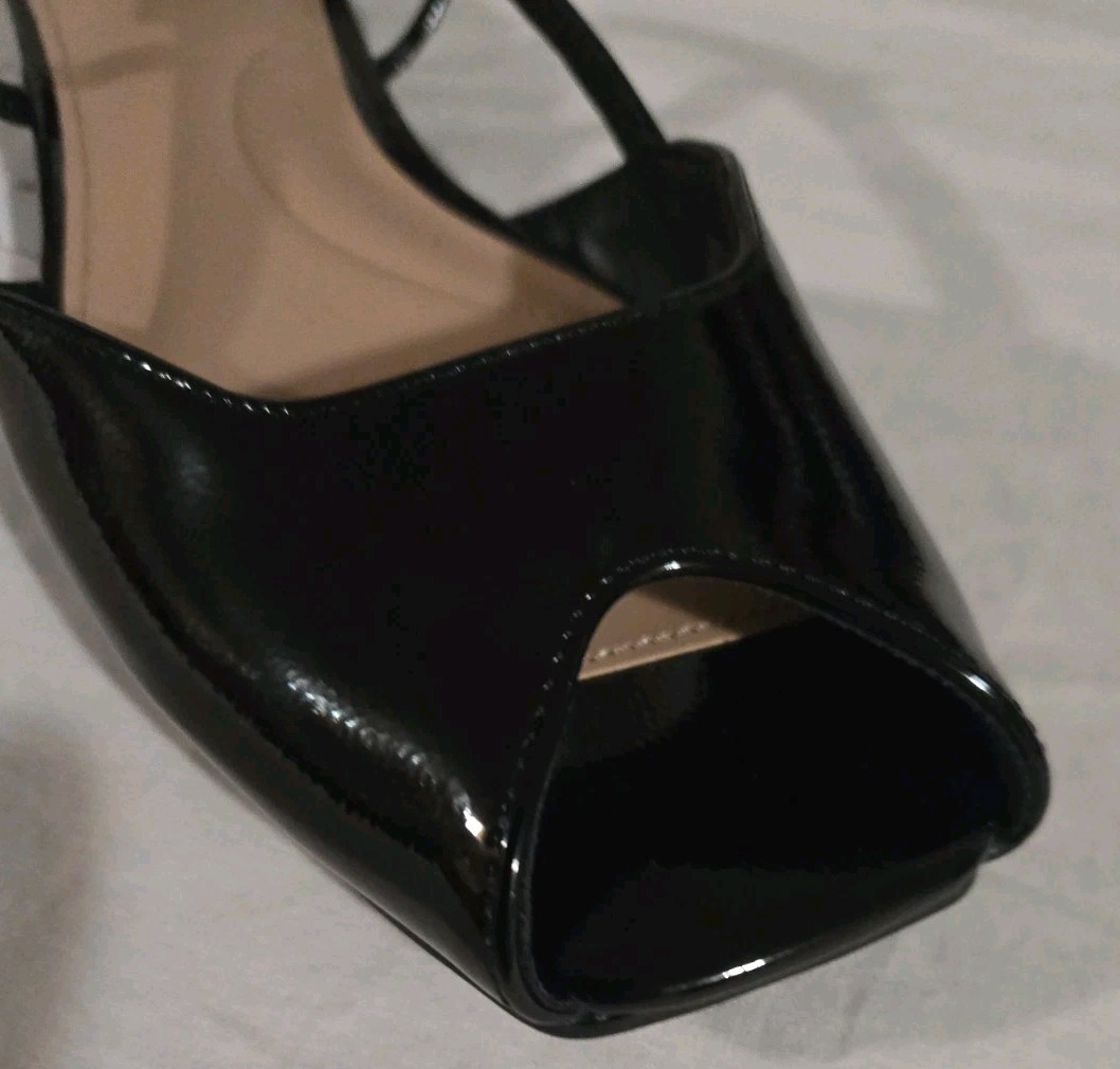 NWT Time and Tru Women’s Peep Toe Slingback Flats – Black / Bone / MultipleSizes