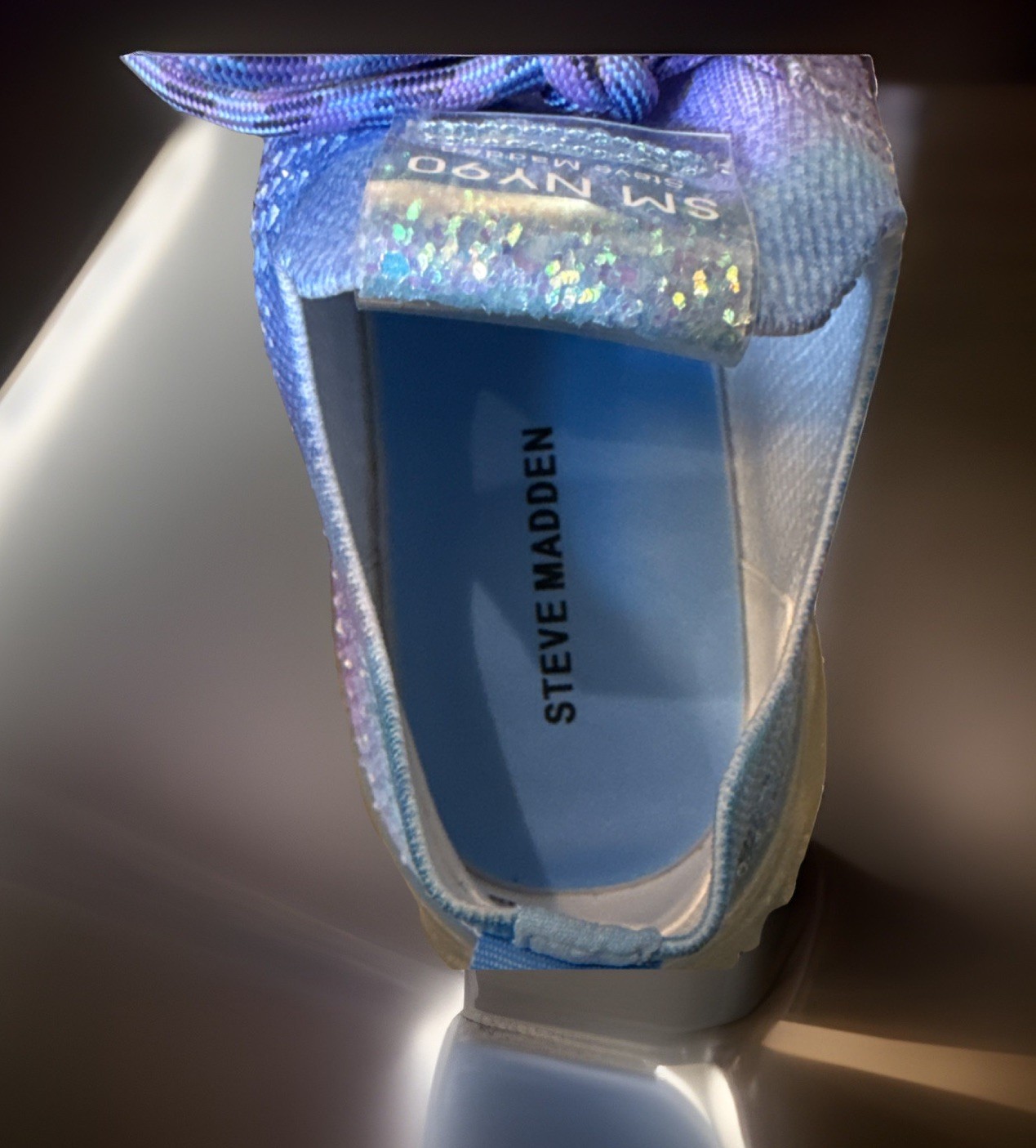 Steve Madden SM.NY90 Purple Blue Ombré Slip On Athletic Shoes JR Miss Sz 5 ~NIB~